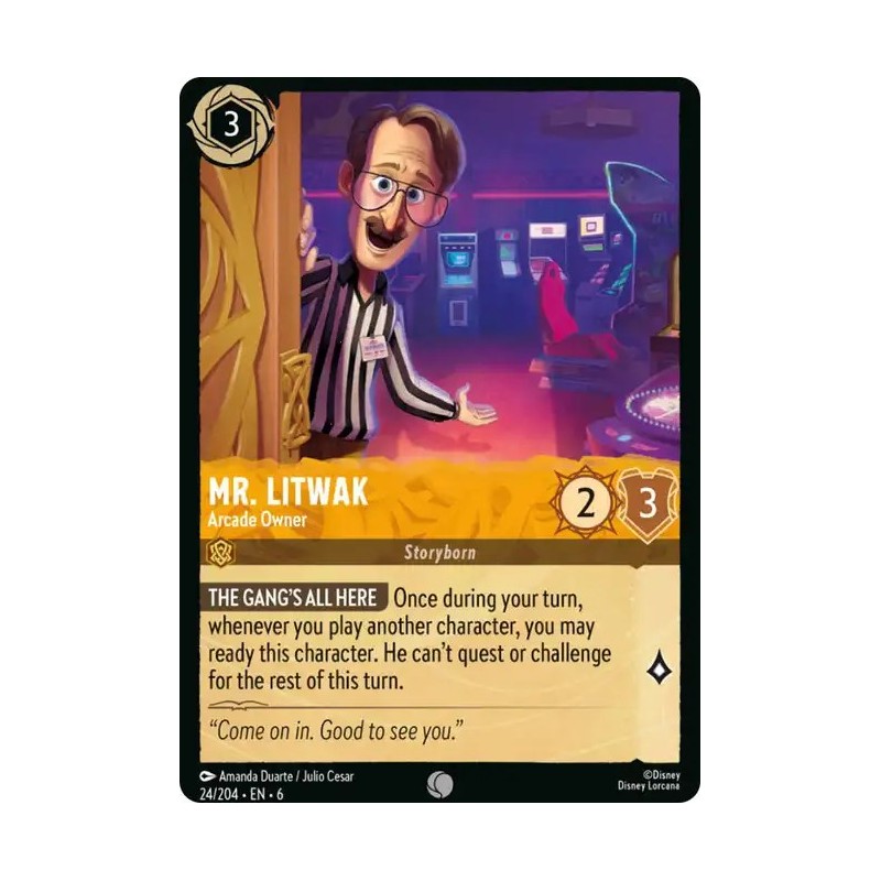 Carta Mr. Litwak - Arcade Owner | Disney Lorcana #024/204·EN·6 Carta Mr. Litwak - Arcade Owner | Disney Lorcana #024/204·EN·6