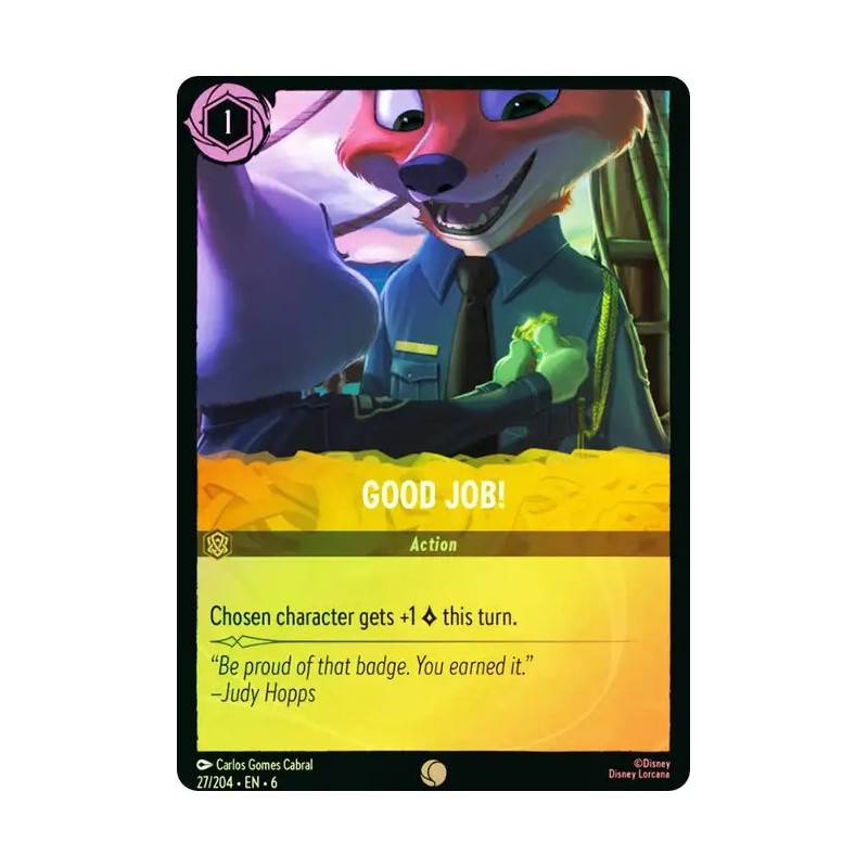 Carta Foil Good Job! | Disney Lorcana #027/204·EN·6 Carta Foil Good Job! | Disney Lorcana #027/204·EN·6