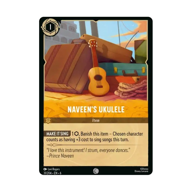 Carta Naveen's Ukulele | Disney Lorcana #031/204·EN·6 Carta Naveen's Ukulele | Disney Lorcana #031/204·EN·6