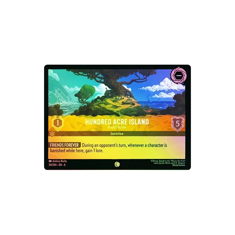 Carta Foil Hundred Acre Island - Pooh's Home | Lorcana #034/204·EN·6 Carta Foil Hundred Acre Island - Pooh's Home | Lorcana #034/204·EN·6