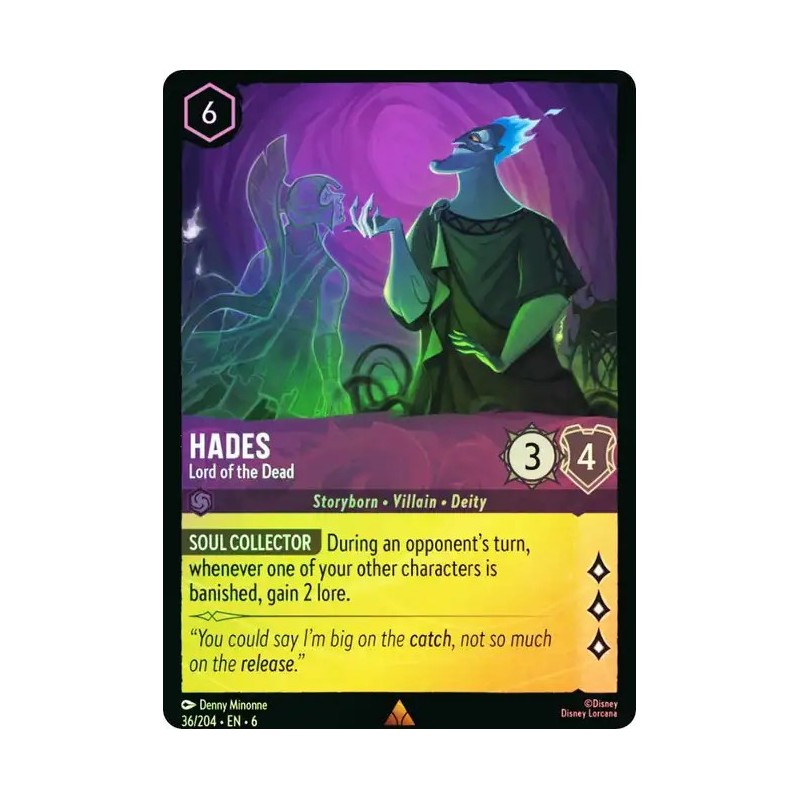 Carta Foil Hades - Lord of the Dead | Disney Lorcana #036/204·EN·6 Carta Foil Hades - Lord of the Dead | Disney Lorcana #036/204·EN·6