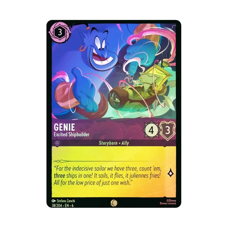 Carta Foil Genie - Excited Shipbuilder | Disney Lorcana #038/204·EN·6 Carta Foil Genie - Excited Shipbuilder | Disney Lorcana #038/204·EN·6