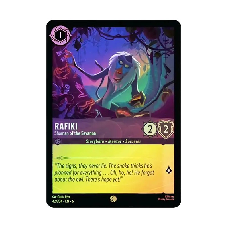 Carta Foil Rafiki - Shaman of the Savanna Disney Lorcana #042/204·EN·6 Carta Foil Rafiki - Shaman of the Savanna Disney Lorcana #042/204·EN·6