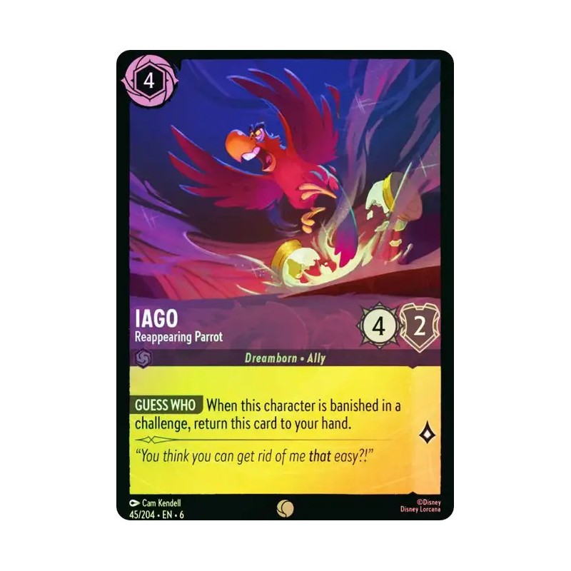 Carta Foil Iago - Reappearing Parrot | Disney Lorcana #045/204·EN·6 Carta Foil Iago - Reappearing Parrot | Disney Lorcana #045/204·EN·6
