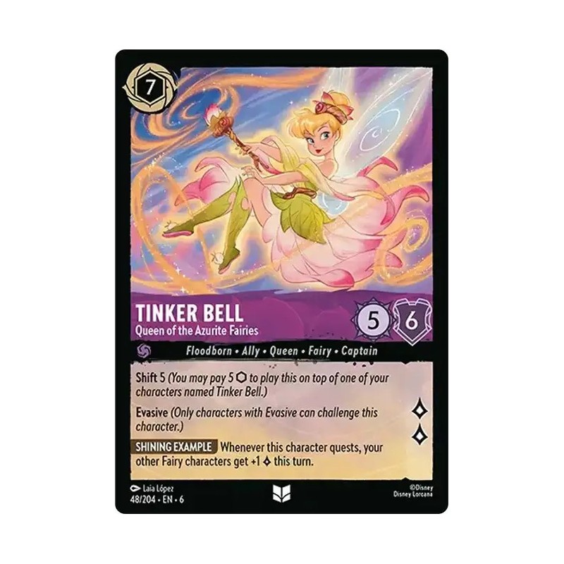 Carta Tinker Bell - Queen of the Azurite Fairies Lorcana #048/204·EN·6 Carta Tinker Bell - Queen of the Azurite Fairies Lorcana #048/204·EN·6