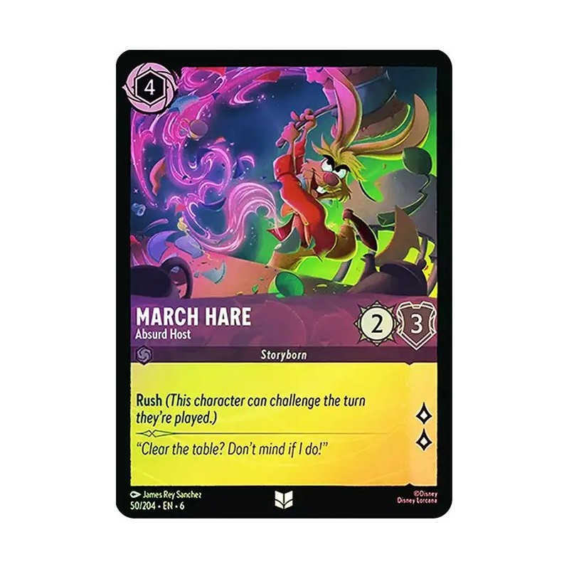 Carta Foil March Hare - Absurd Host | Disney Lorcana #050/204·EN·6 Carta Foil March Hare - Absurd Host | Disney Lorcana #050/204·EN·6