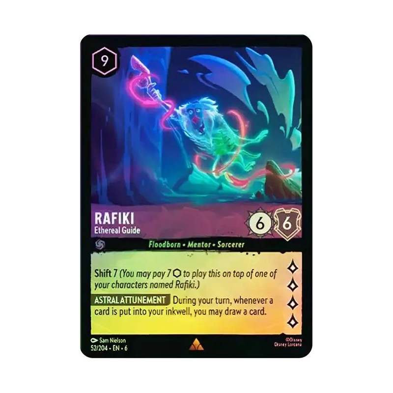 Carta Foil Rafiki - Ethereal Guide | Disney Lorcana #052/204·EN·6 Carta Foil Rafiki - Ethereal Guide | Disney Lorcana #052/204·EN·6