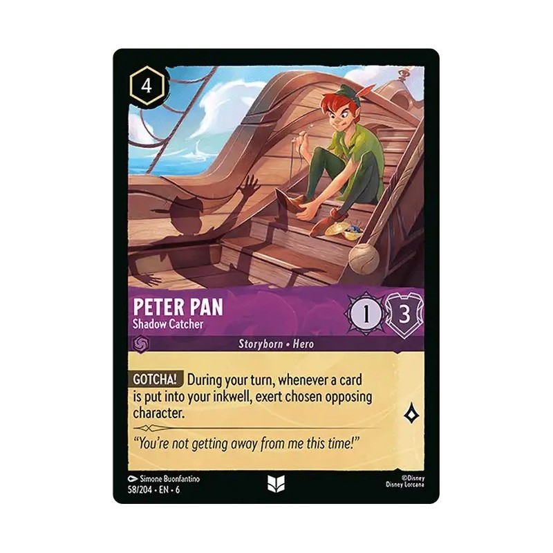 Carta Peter Pan - Shadow Catcher | Disney Lorcana #058/204·EN·6 Carta Peter Pan - Shadow Catcher | Disney Lorcana #058/204·EN·6