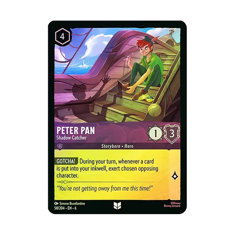 Carta Foil Peter Pan - Shadow Catcher | Disney Lorcana #058/204·EN·6 Carta Foil Peter Pan - Shadow Catcher | Disney Lorcana #058/204·EN·6
