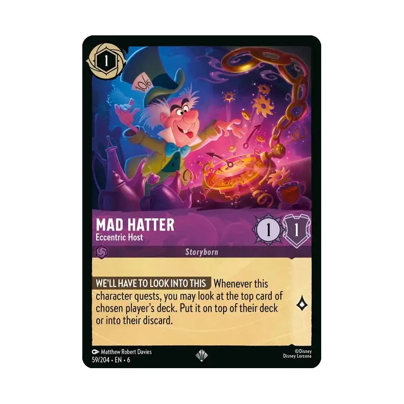 Carta Mad Hatter - Eccentric Host | Disney Lorcana #059/204·EN·6 Carta Mad Hatter - Eccentric Host | Disney Lorcana #059/204·EN·6